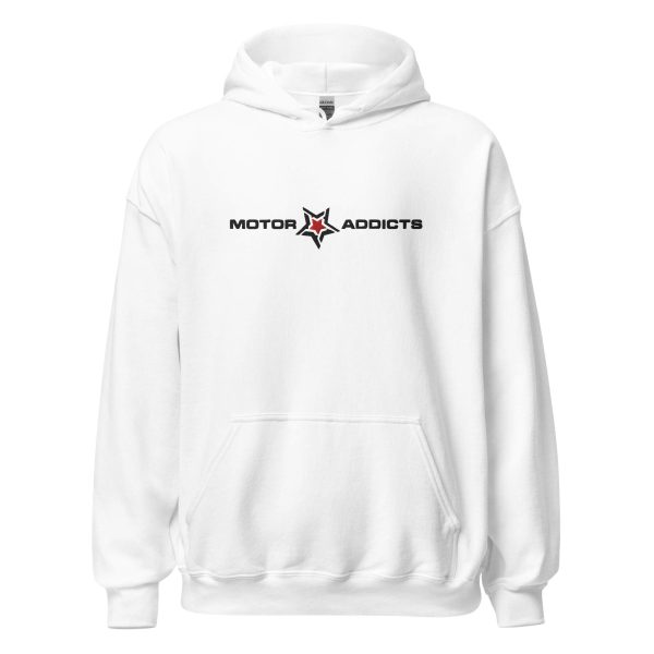 Stylish White Embroidered Motor Addicts White Hoodie