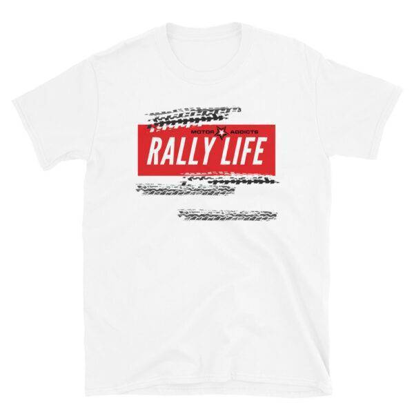 Motor Addicts Car and Bike Enthusiasts Rally Life T-Shirt with tire marks